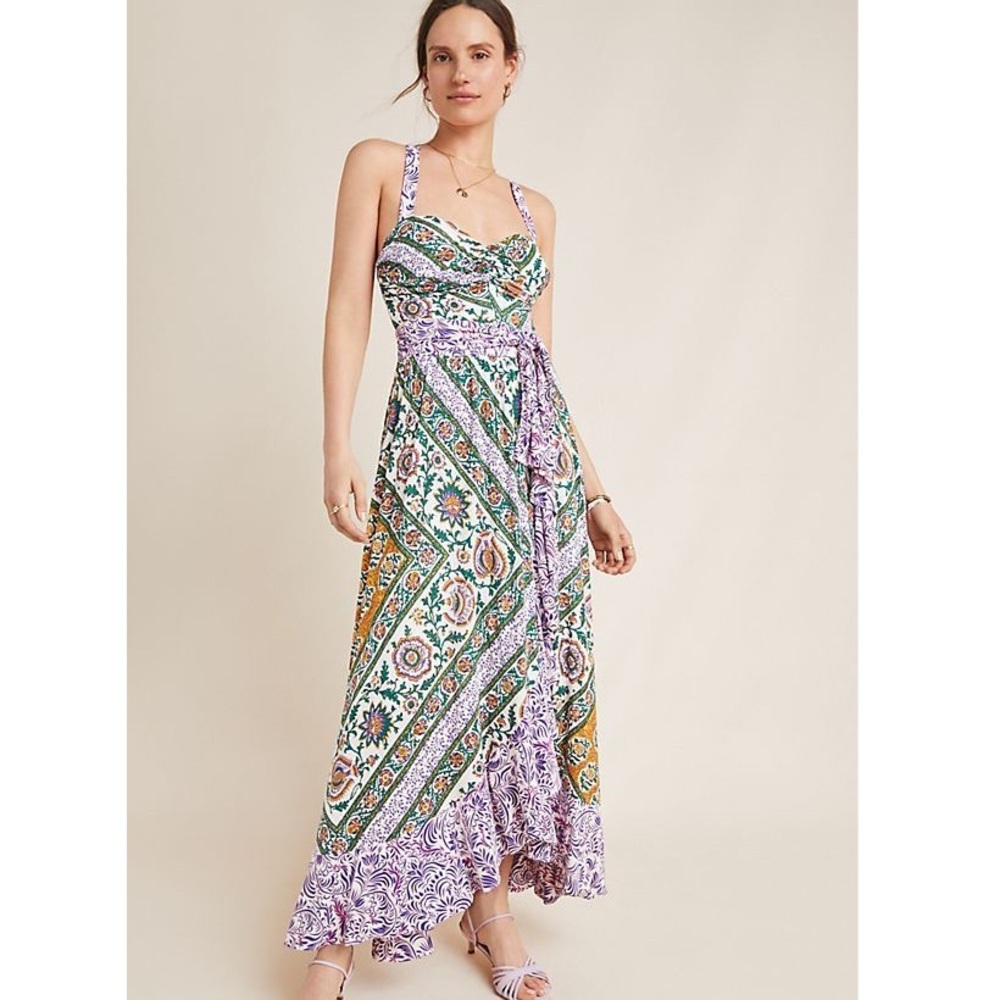 Anthropologie Multicolor Floral Patchwork Maxi Dress - Picture 2 of 8